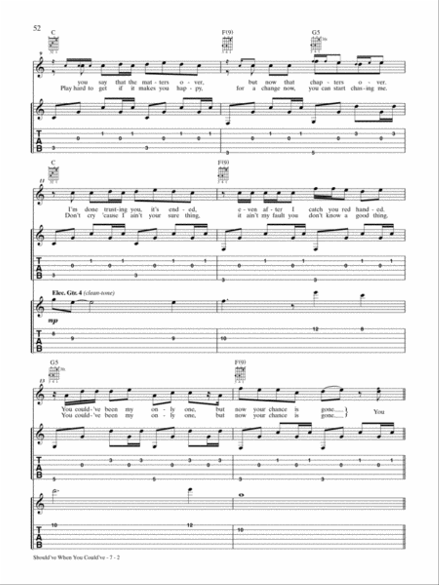 Should've When You Could've Guitar Tablature scores gallery preview page 2