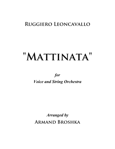 Mattinata - Ruggiero Leoncavallo image number null