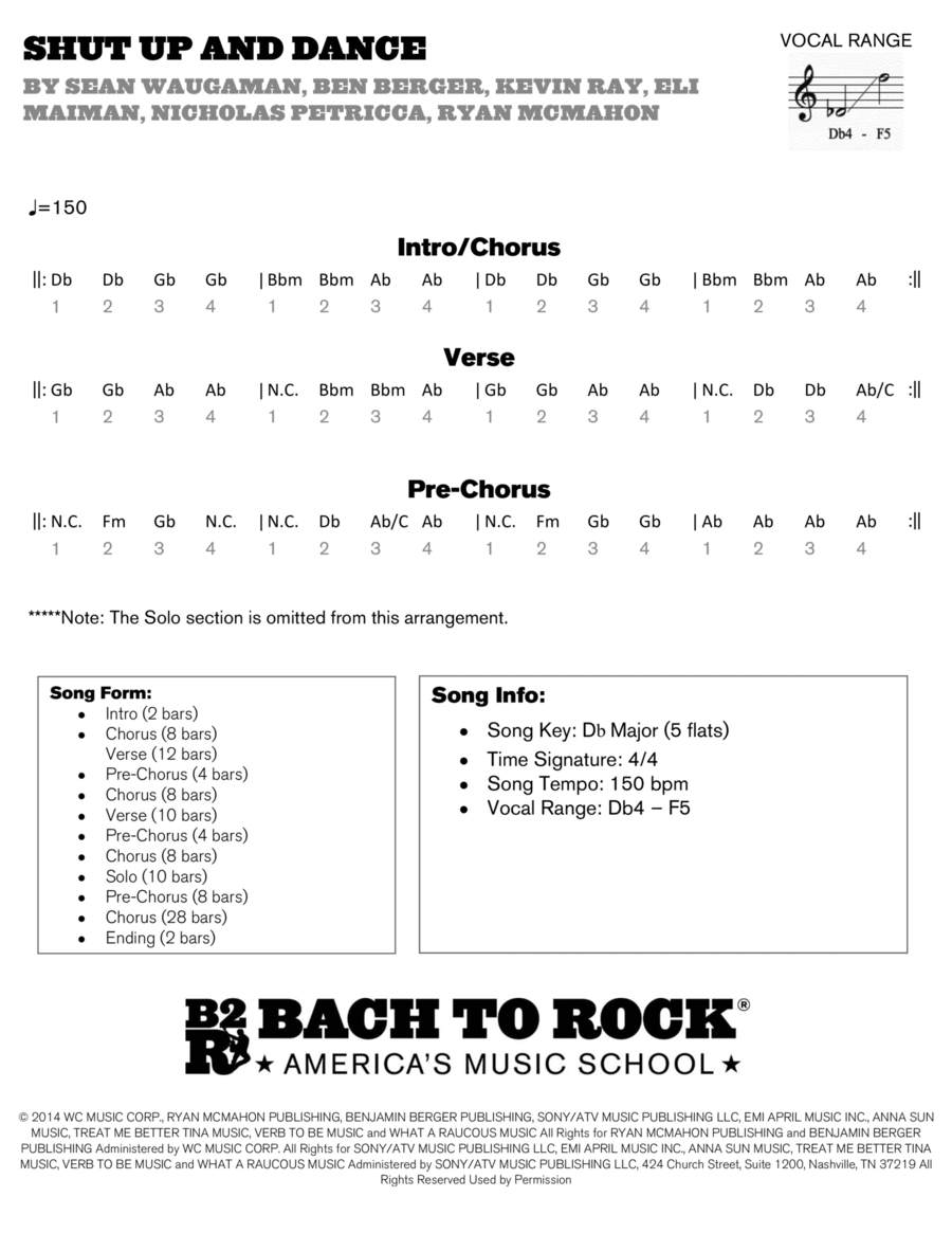 Shut Up And Dance Piano Solo scores gallery preview page 1