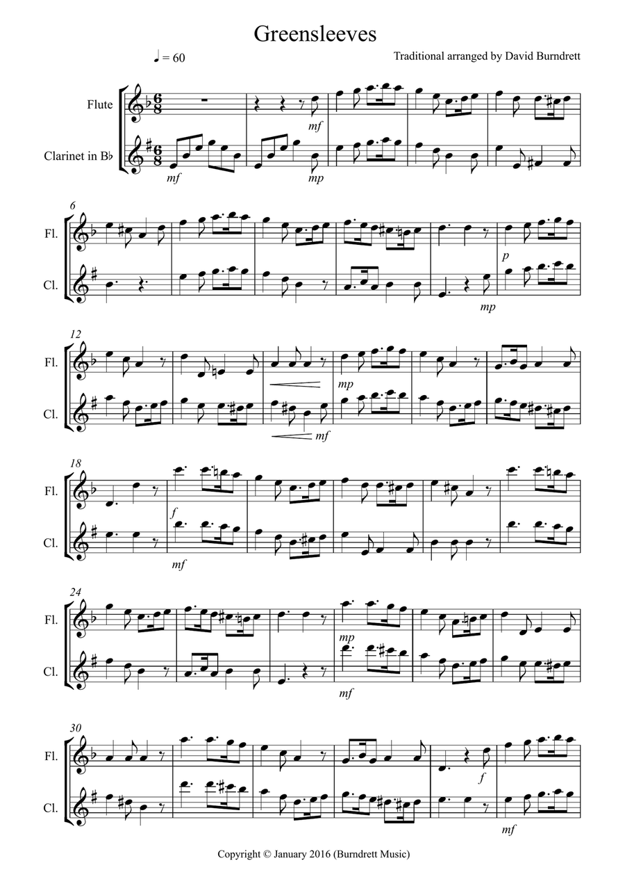 Greensleeves flute sales