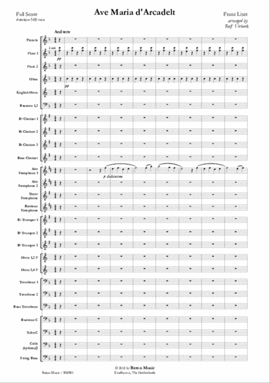 Ave Maria d'Arcadelt Concert Band scores gallery preview page 2