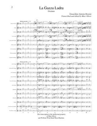 Overture to "La Gazza Ladra" ["The Thieving Magpie"] for Concert Band