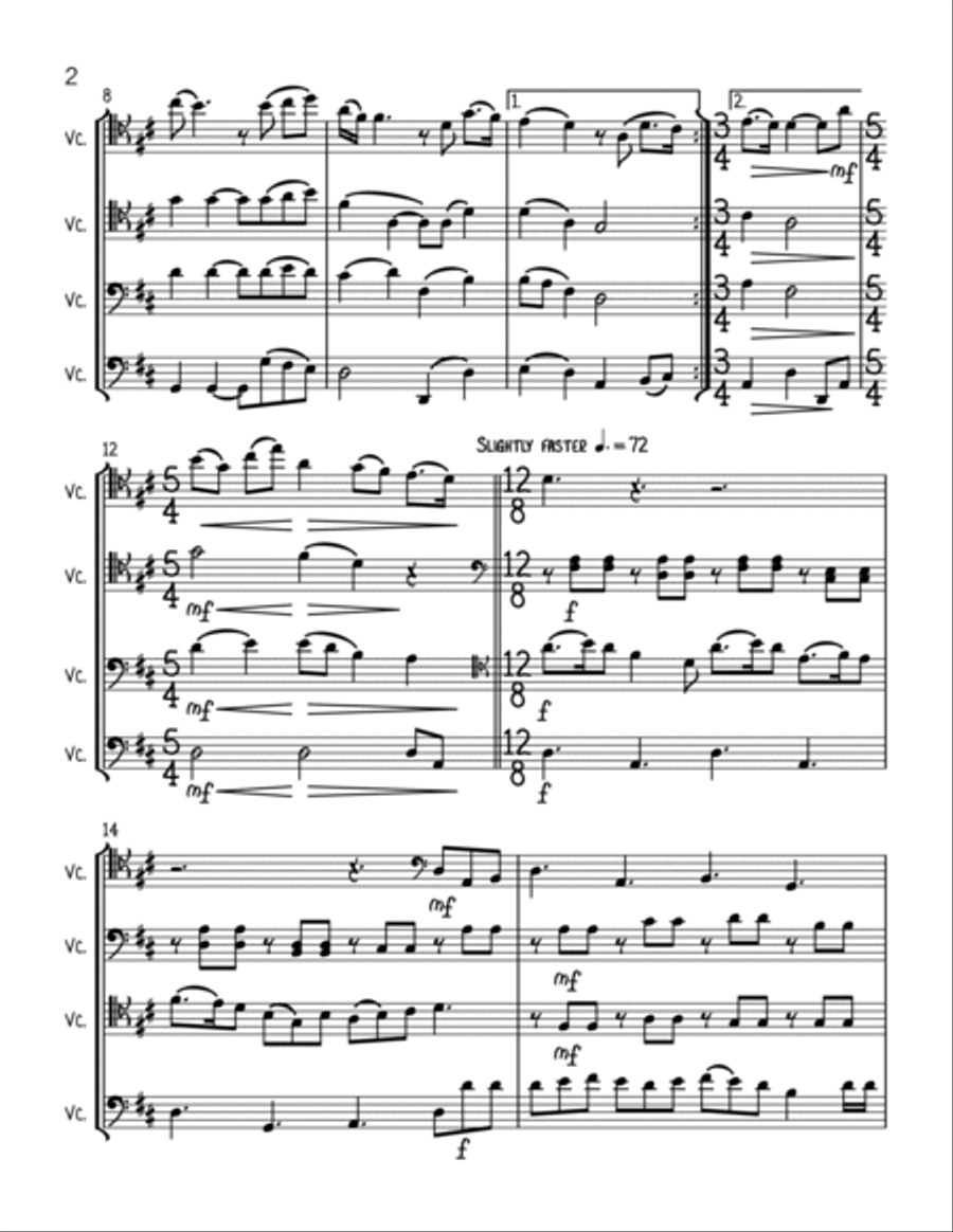 Fairytale Of New York Cello scores gallery preview page 2