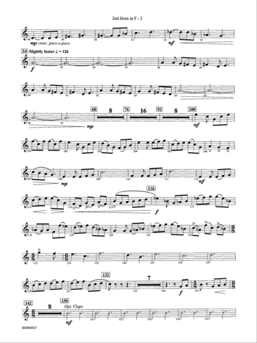 Tir Na Nog (A Celtic Legend): 2nd F Horn Concert Band scores gallery preview page 2