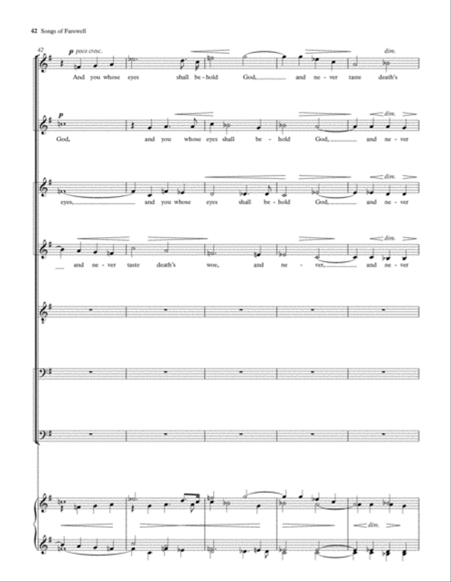 Songs of Farewell Divisi scores gallery preview page 43