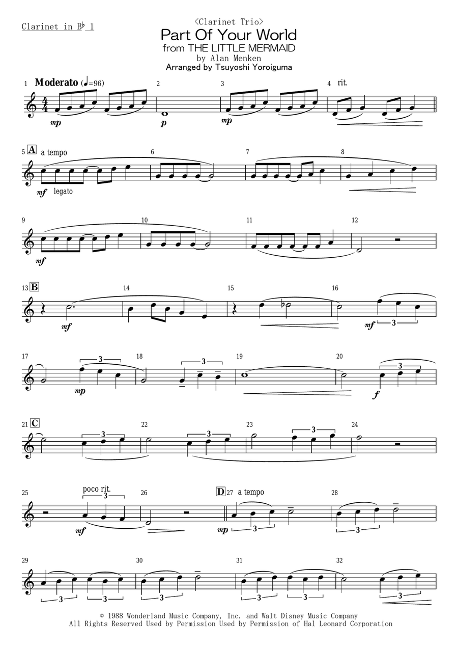 Part Of Your World Woodwind Trio scores gallery preview page 5