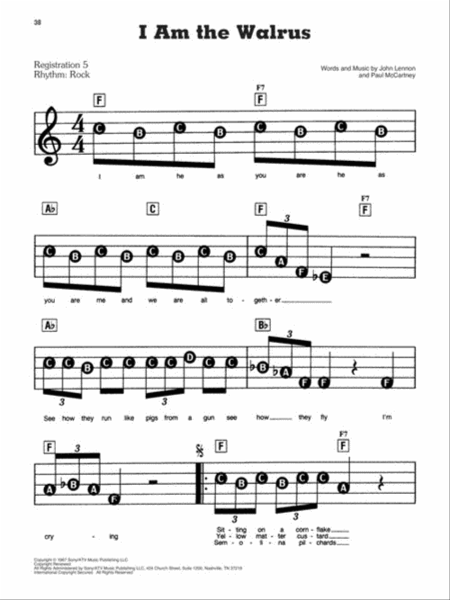 Songs of the Beatles - 3rd Edition Electronic Keyboard scores gallery preview page 4