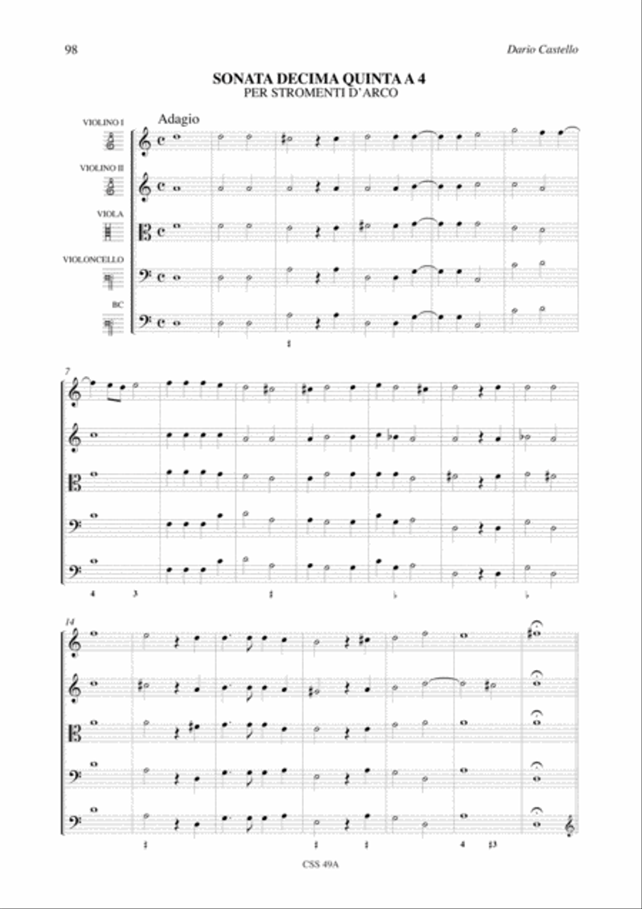 Instrumental Works - Vol. 2: Sonate concertate in stil moderno for one, two, three, four-parts and Continuo (Venezia, 1629) 4-Part scores gallery preview page 17