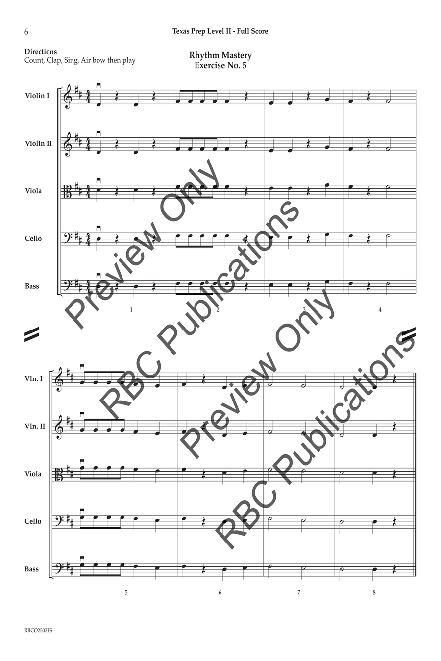Texas Prep Level II Orchestra scores gallery preview page 5