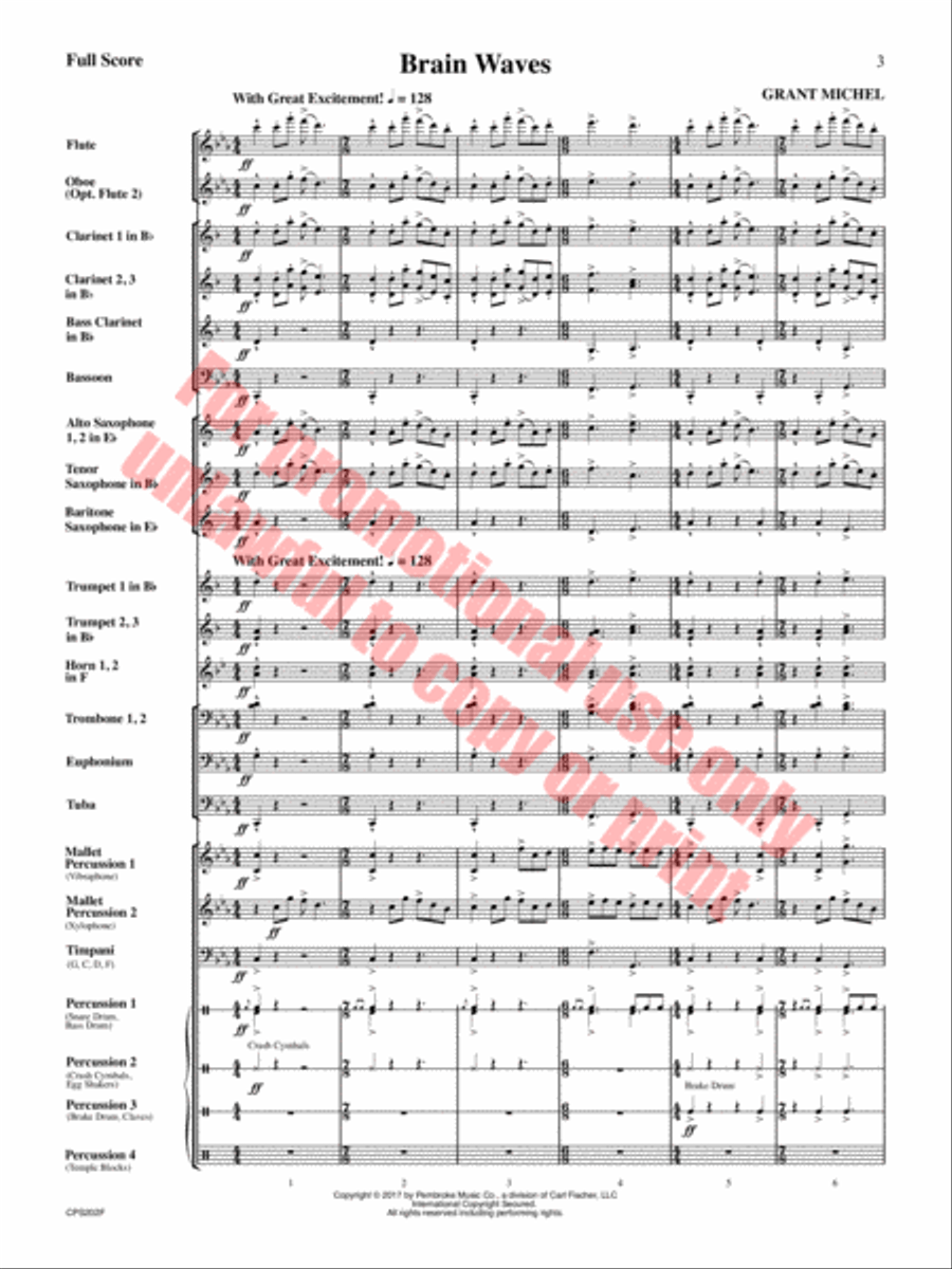Brain Waves Concert Band scores gallery preview page 4