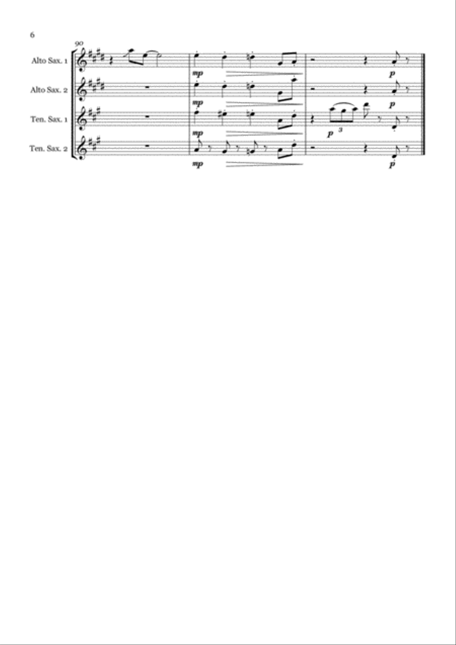 Seaside Rendezvous Saxophone Quartet scores gallery preview page 6