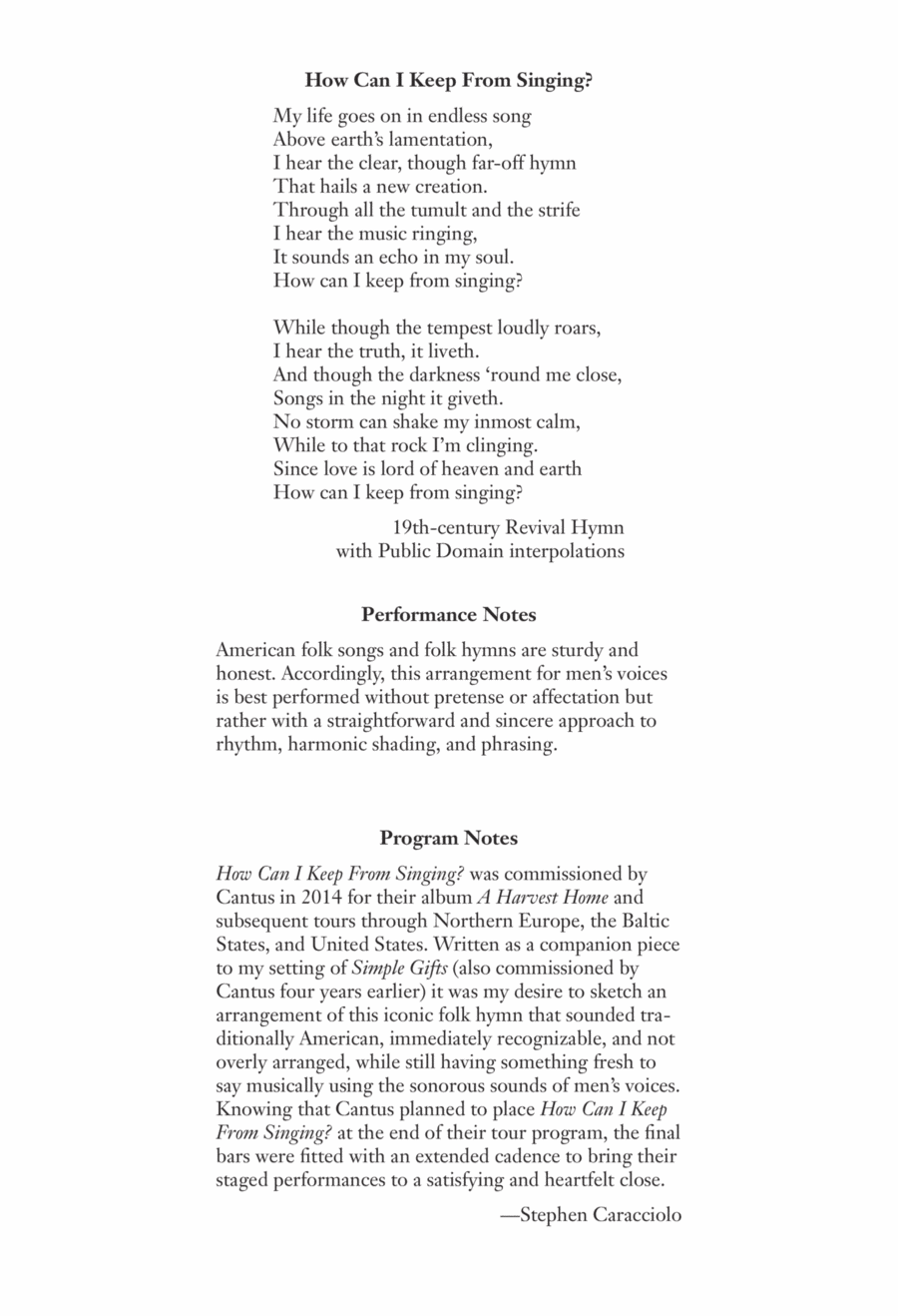 How Can I Keep From Singing? TTBB scores gallery preview page 1