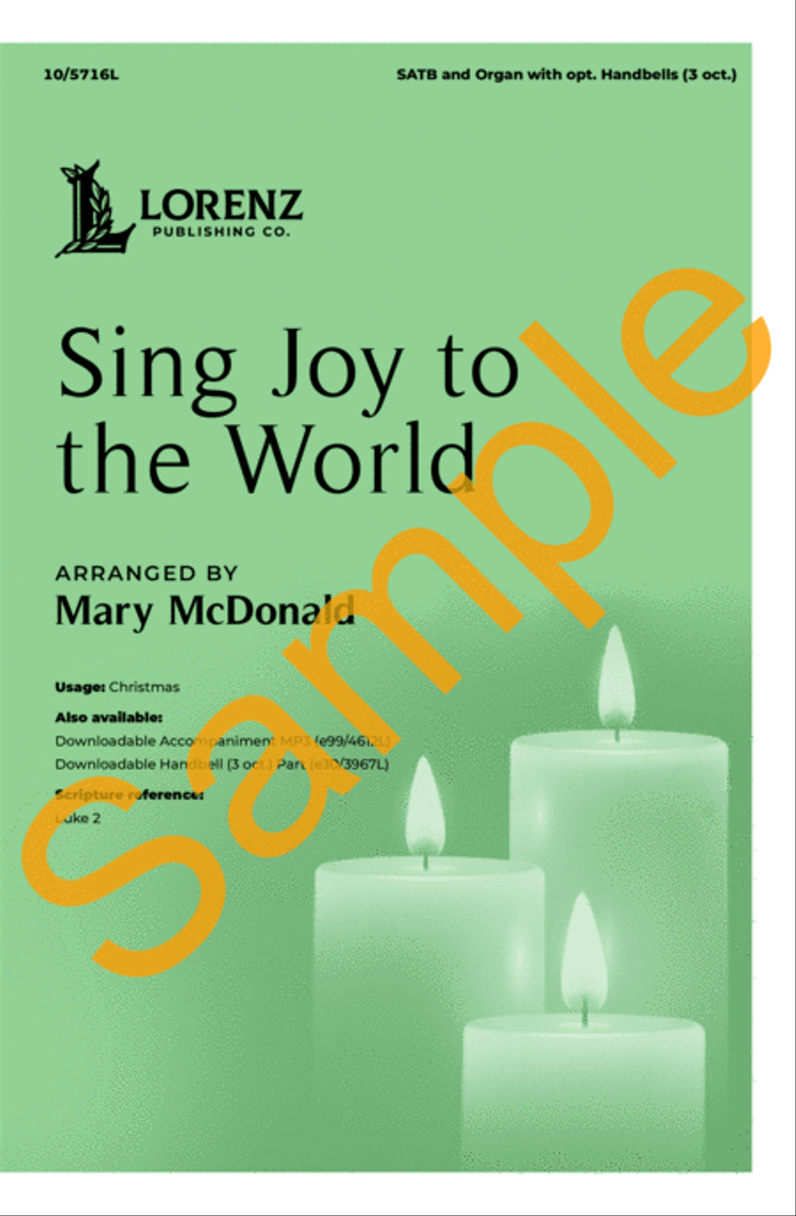 Sing Joy to the World 4-Part scores gallery preview page 2