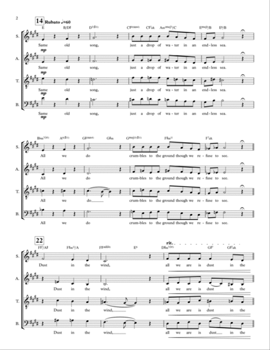 Dust In The Wind 4-Part scores gallery preview page 2