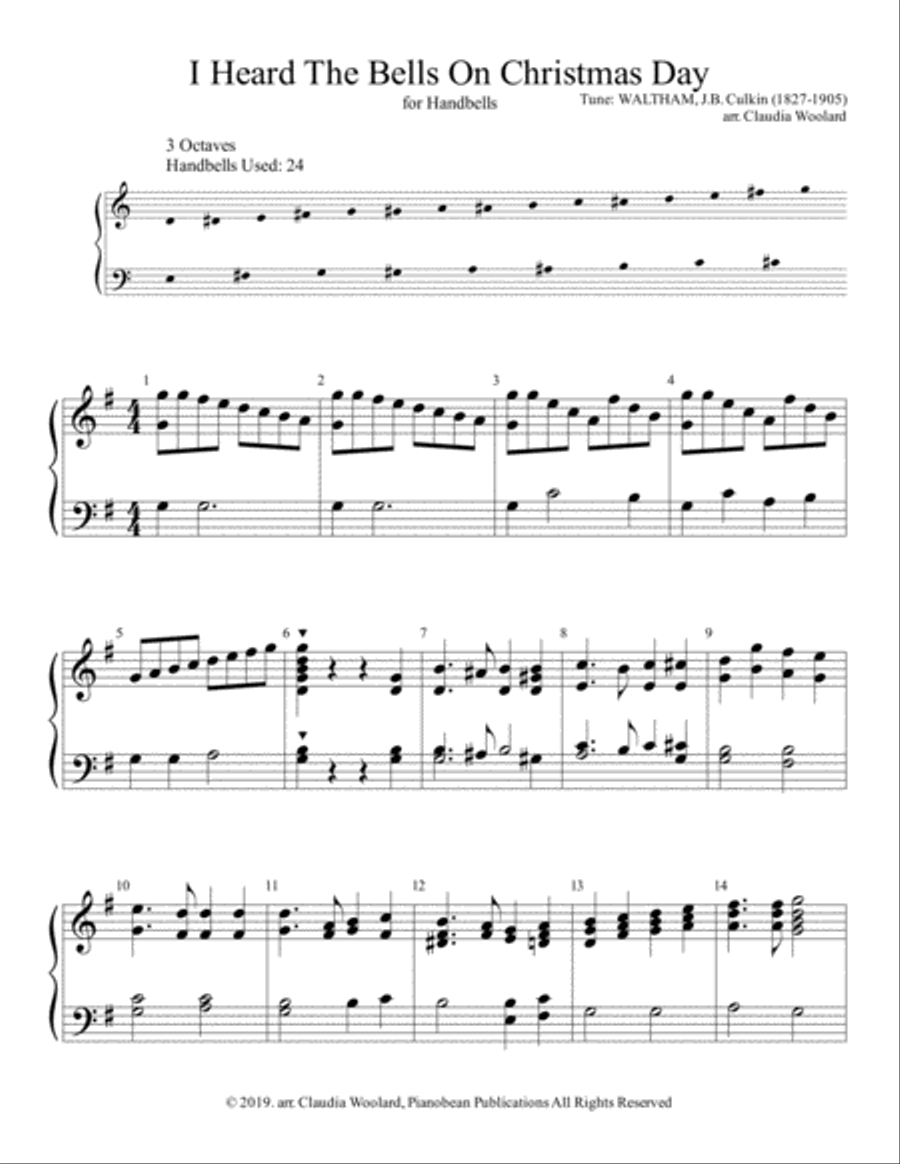 I Heard The Bells On Christmas Day Handbell Choir scores gallery preview page 2