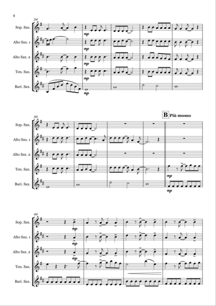 Shallow Saxophone Quintet scores gallery preview page 4