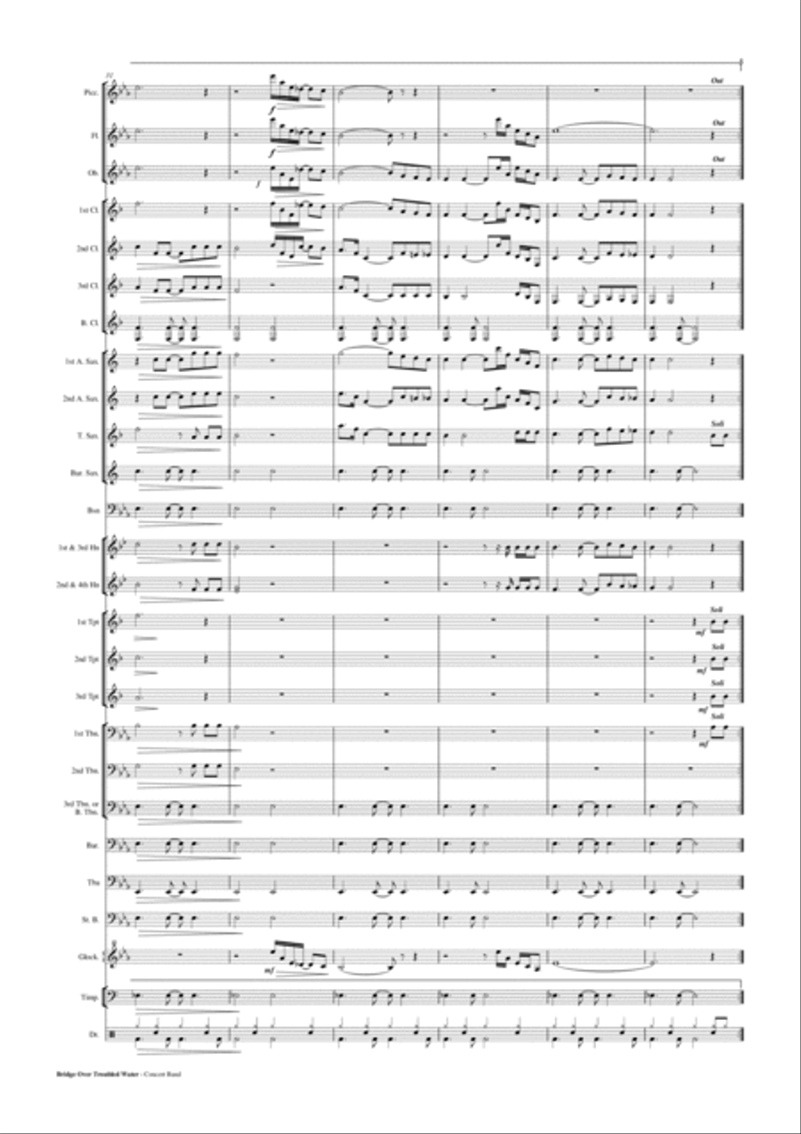 Bridge Over Troubled Water Concert Band scores gallery preview page 6