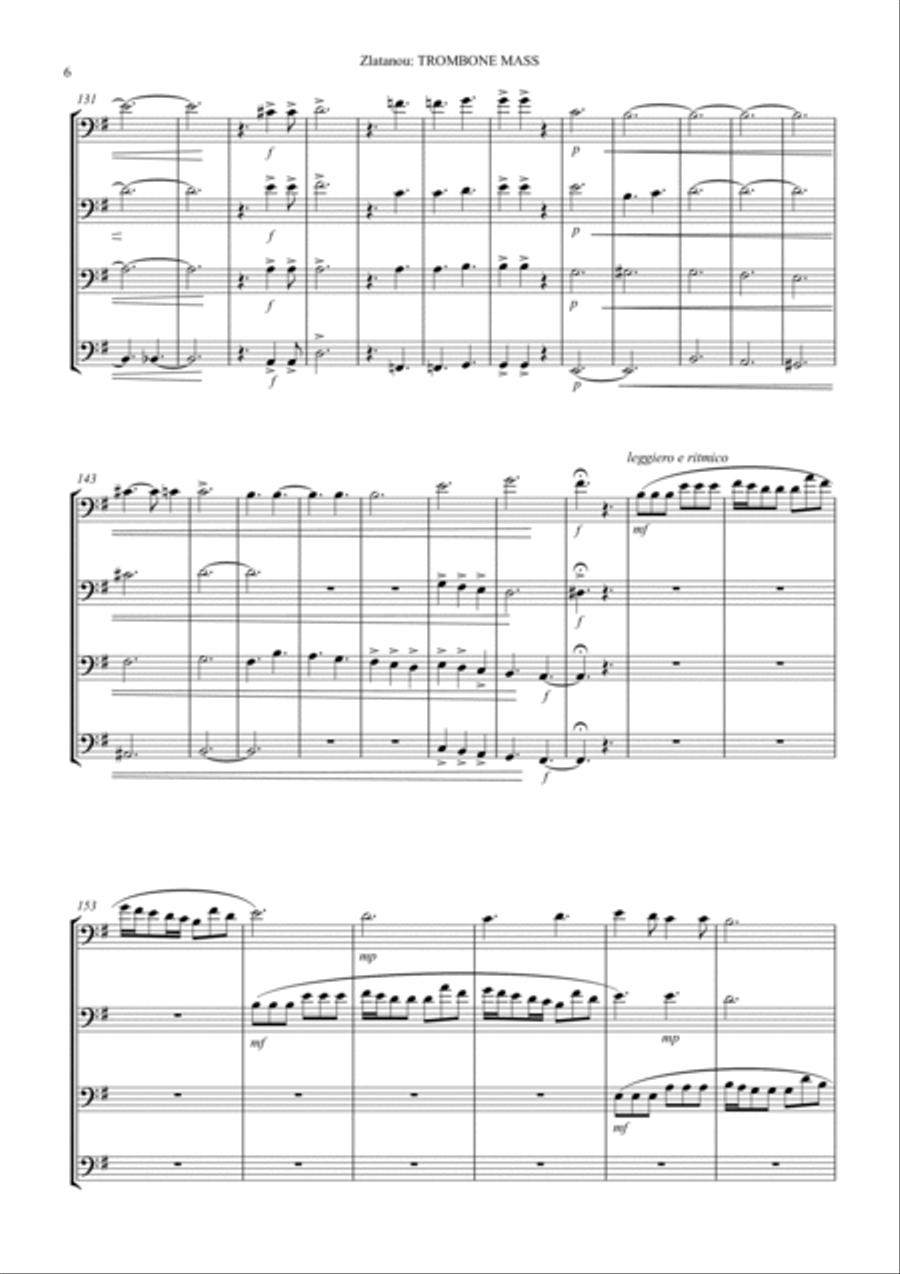 TROMBONE MASS Brass Quartet scores gallery preview page 6