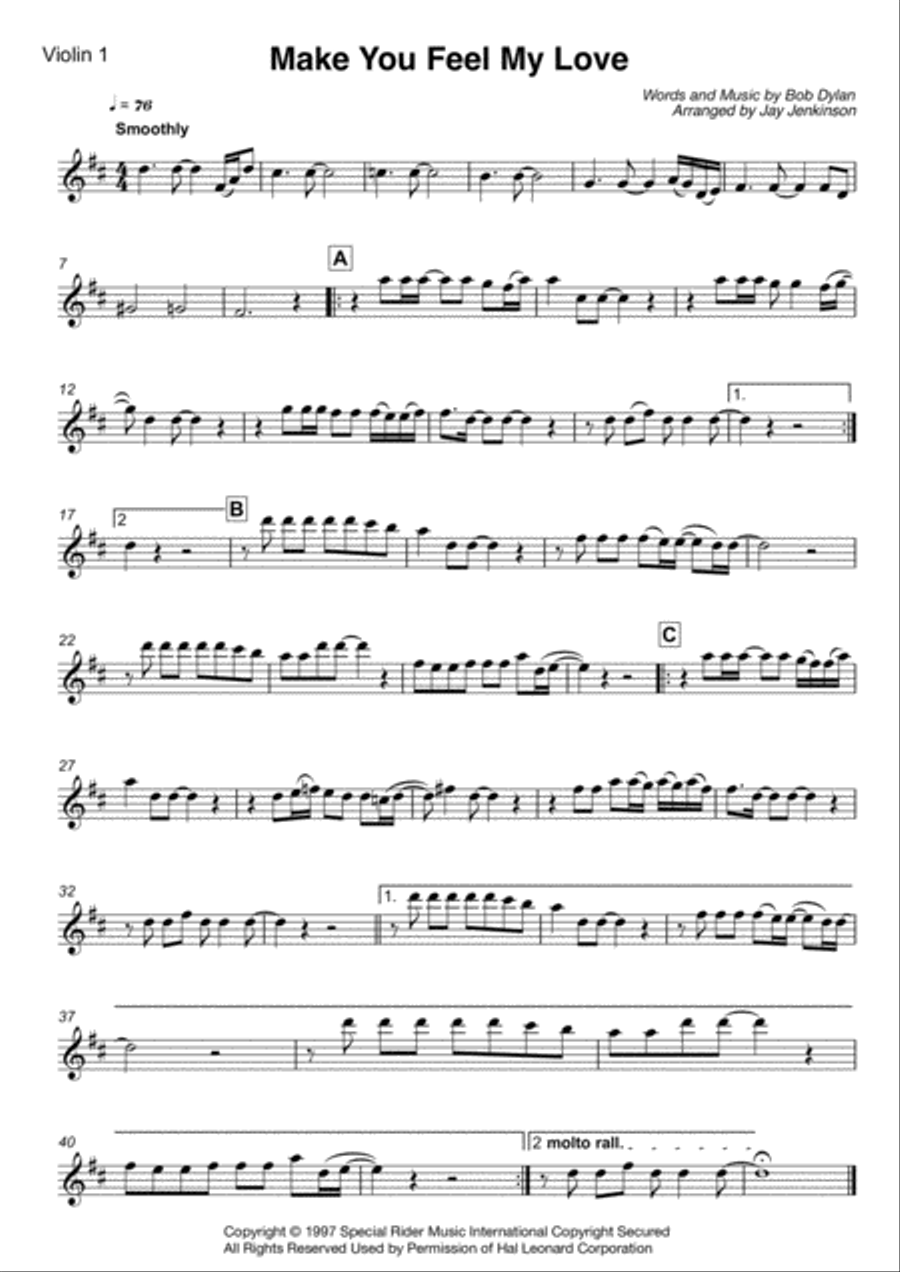 Make You Feel My Love String Quartet scores gallery preview page 2