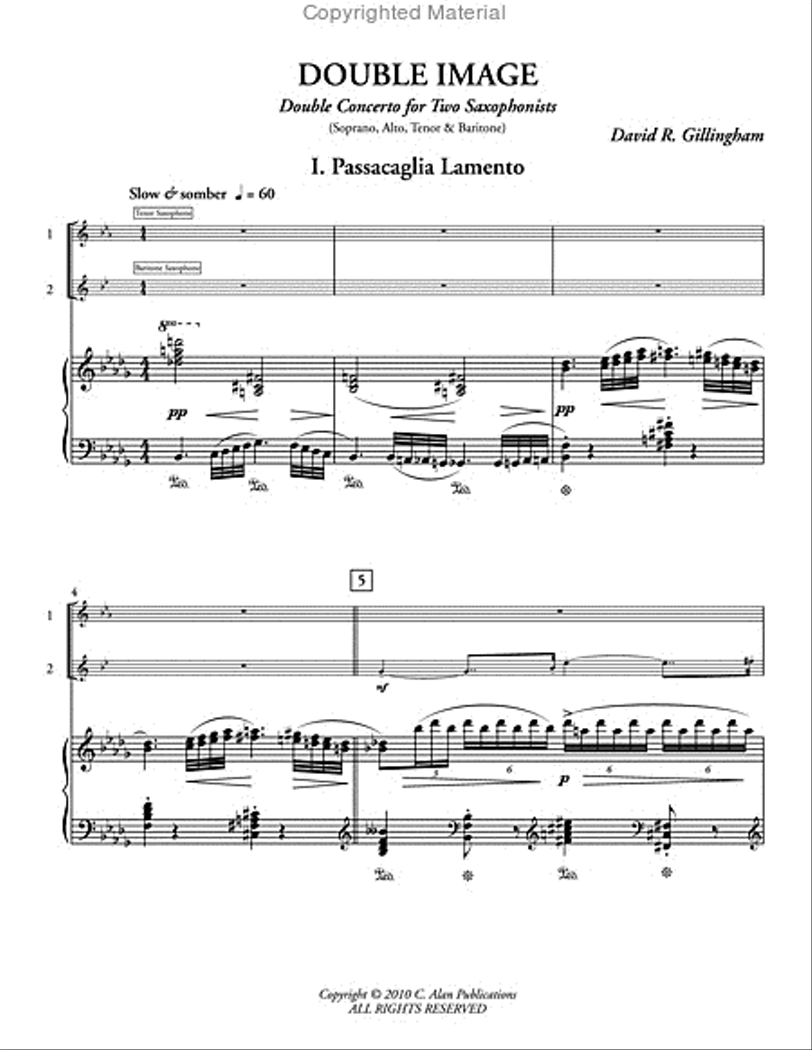 Double Image (piano reduction) Saxophone Duet scores gallery preview page 2