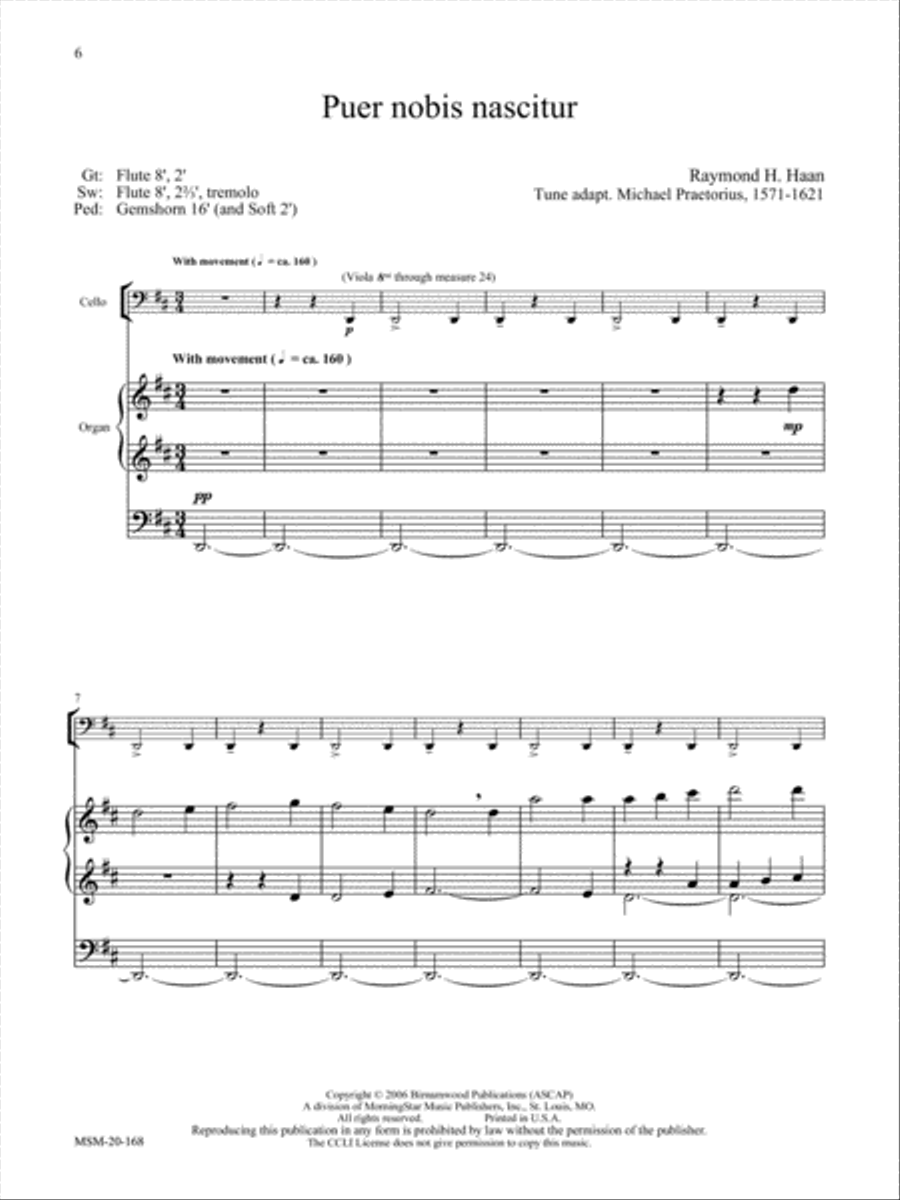 O Come, Emmanuel: Six Advent and Christmas Hymns for Cello or Viola and Organ Cello scores gallery preview page 7