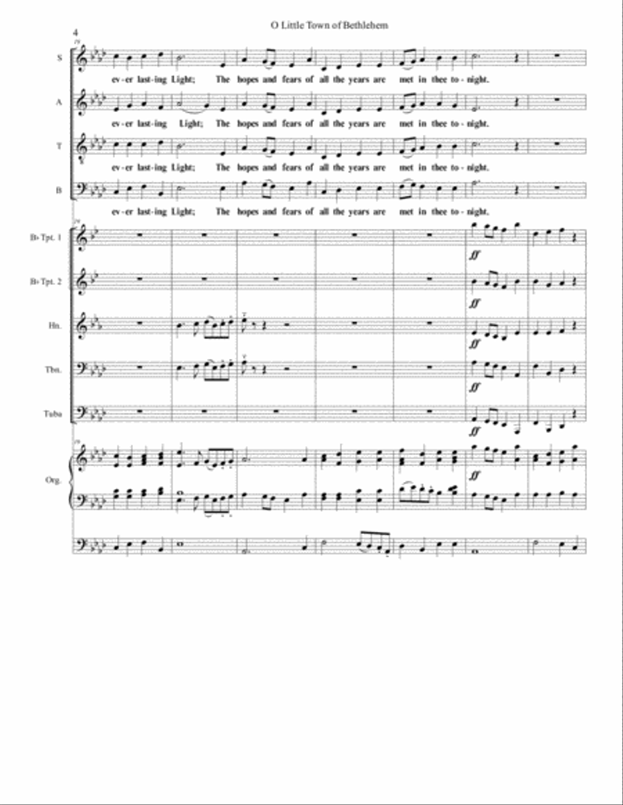 O Little Town of Bethlehem 4-Part scores gallery preview page 4