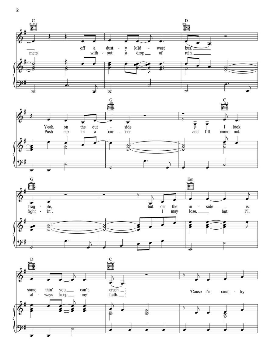 Country Strong Country Strong Piano, Vocal, Guitar scores gallery preview page 2