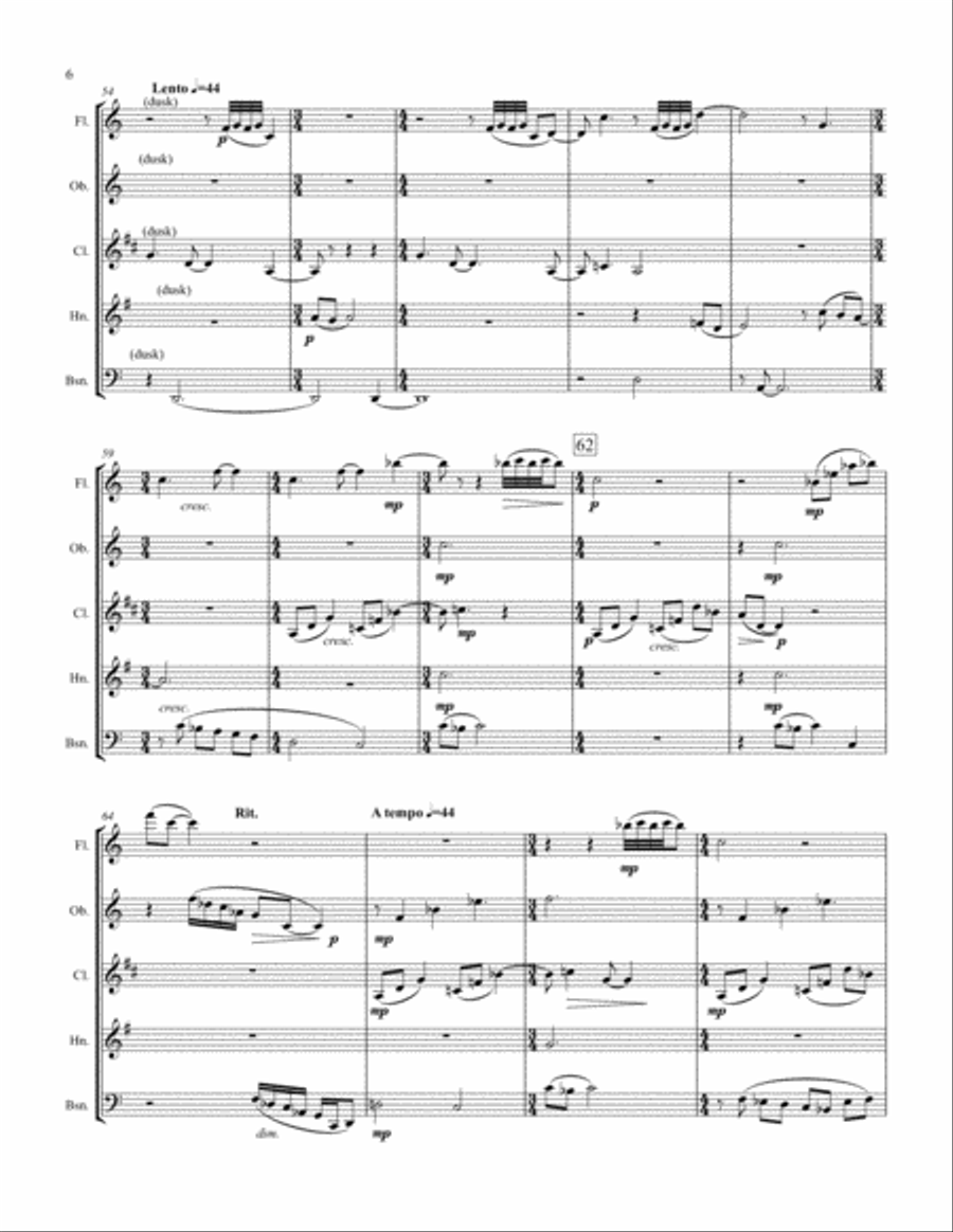 Scenes from Tom Sawyer for Woodwind Quintet Woodwind Quintet scores gallery preview page 6
