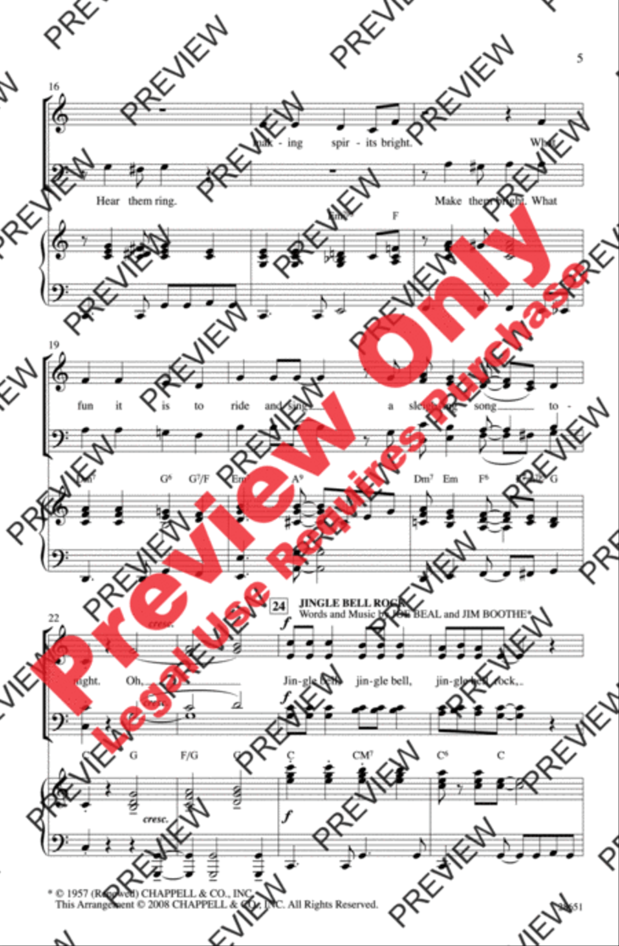 Jingle Bells Rock! (A Medley) 4-Part scores gallery preview page 4