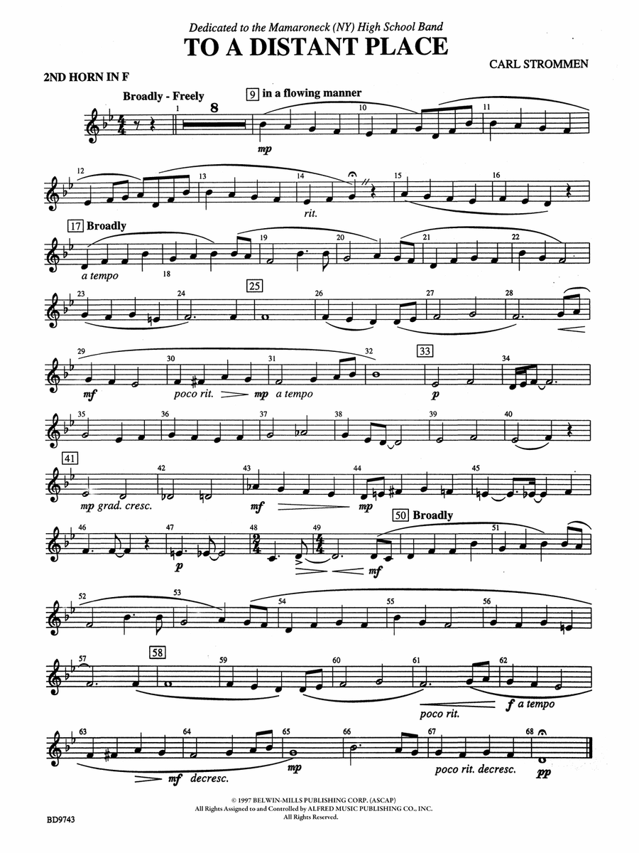 To a Distant Place: 2nd F Horn