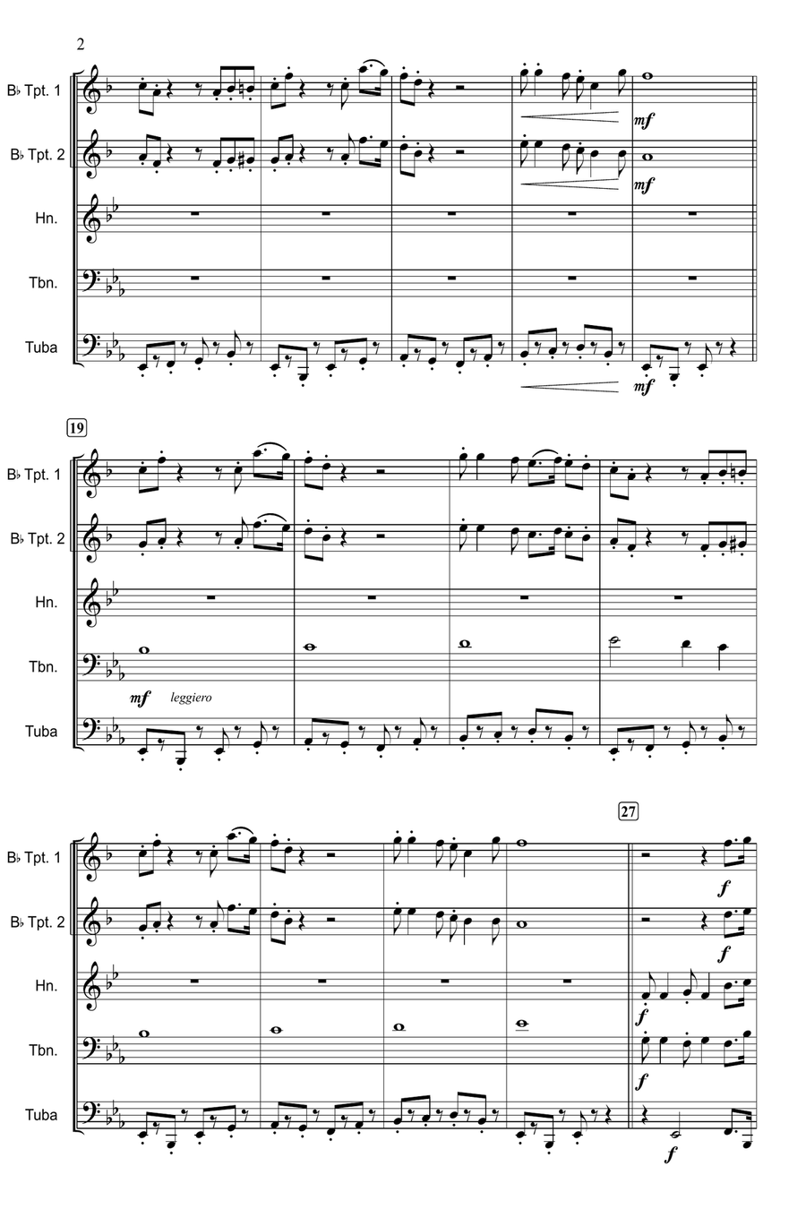 The Great Escape March Brass Quintet scores gallery preview page 3
