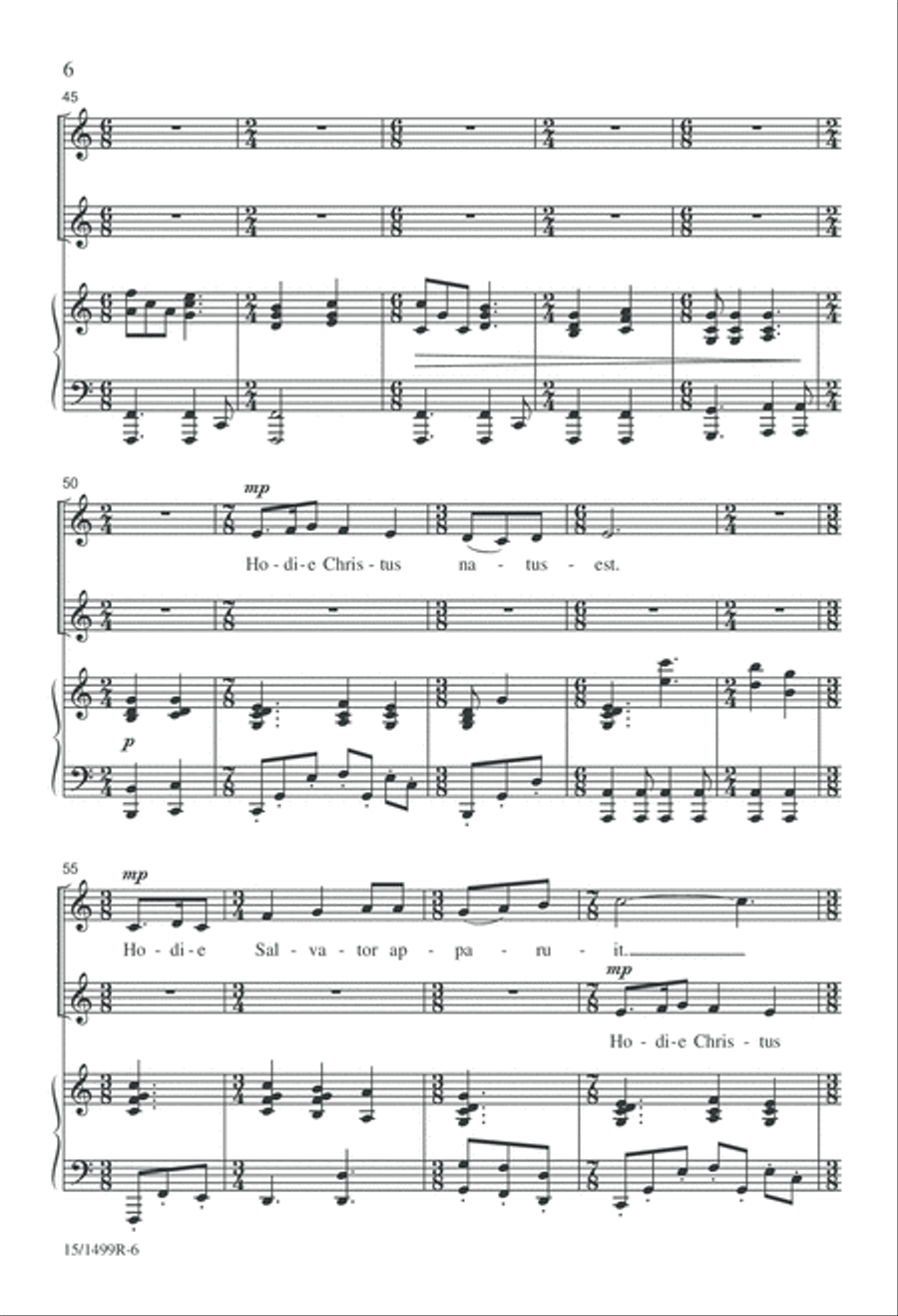 Hodie Christus Hodie Christus SSA scores gallery preview page 6