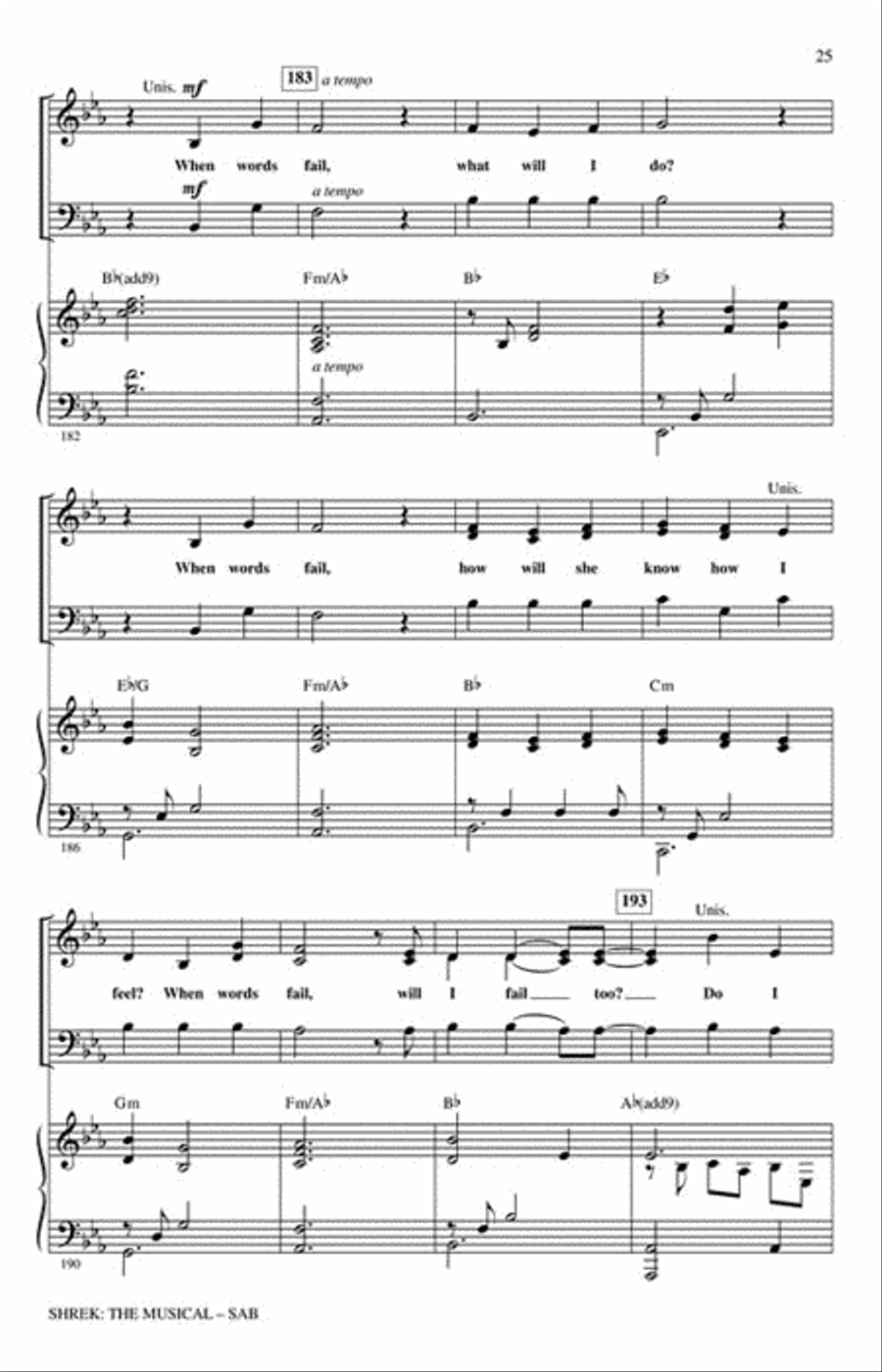 Shrek: The Musical (Choral Medley) 3-Part scores gallery preview page 4