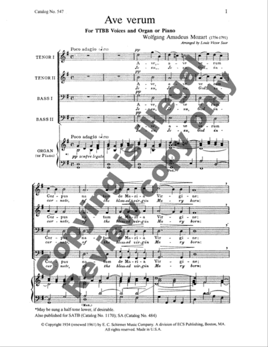 Ave verum Corpus Ave verum Corpus TTBB scores gallery preview page 3
