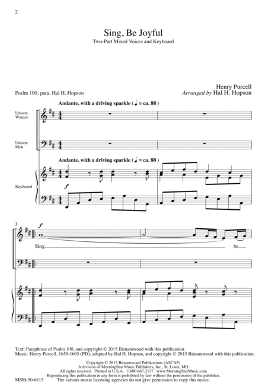 Sing, Be Joyful 2-Part scores gallery preview page 2