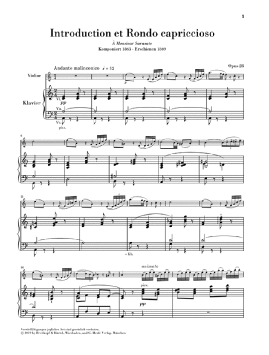 Introduction et Rondo Capriccioso, Op. 28 Violin Solo scores gallery preview page 2