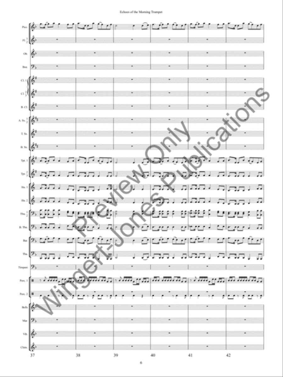 Echoes of the Morning Trumpet Concert Band scores gallery preview page 9