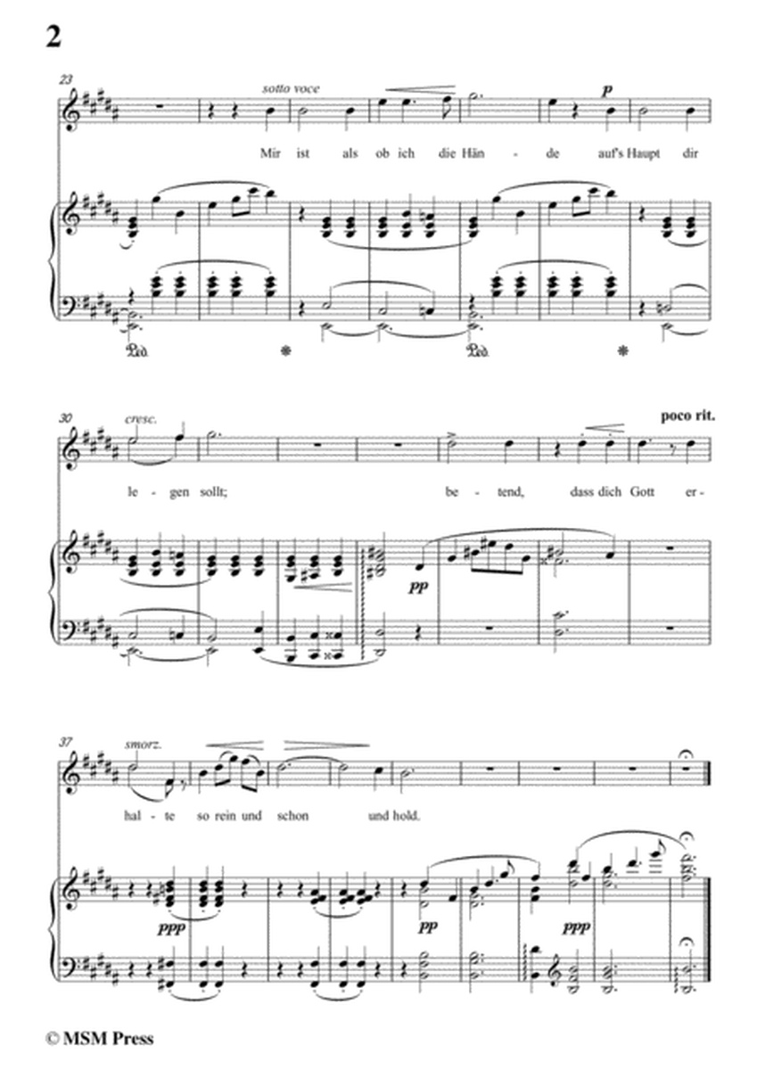 Liszt-Du bist wie eine blume in B Major,for Voice and Piano image number null