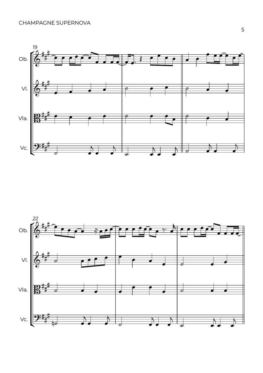 Champagne Supernova Oboe scores gallery preview page 5