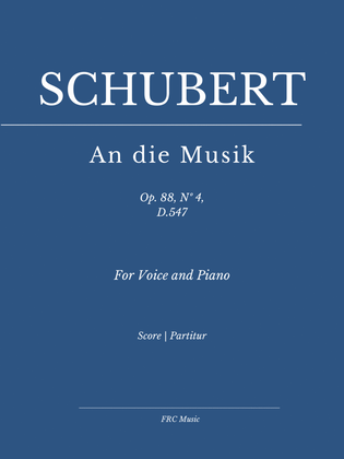 Book cover for An die Musik (To Music) for Solo Voice and Piano accompaniment