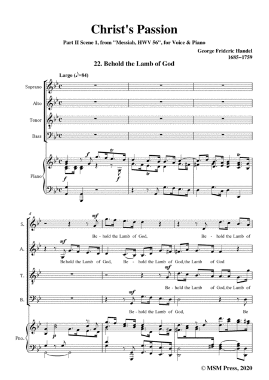 Handel-Messiah,HWV 56,Part II,Scene 1,for Voice and Piano Voice Solo scores gallery preview page 3