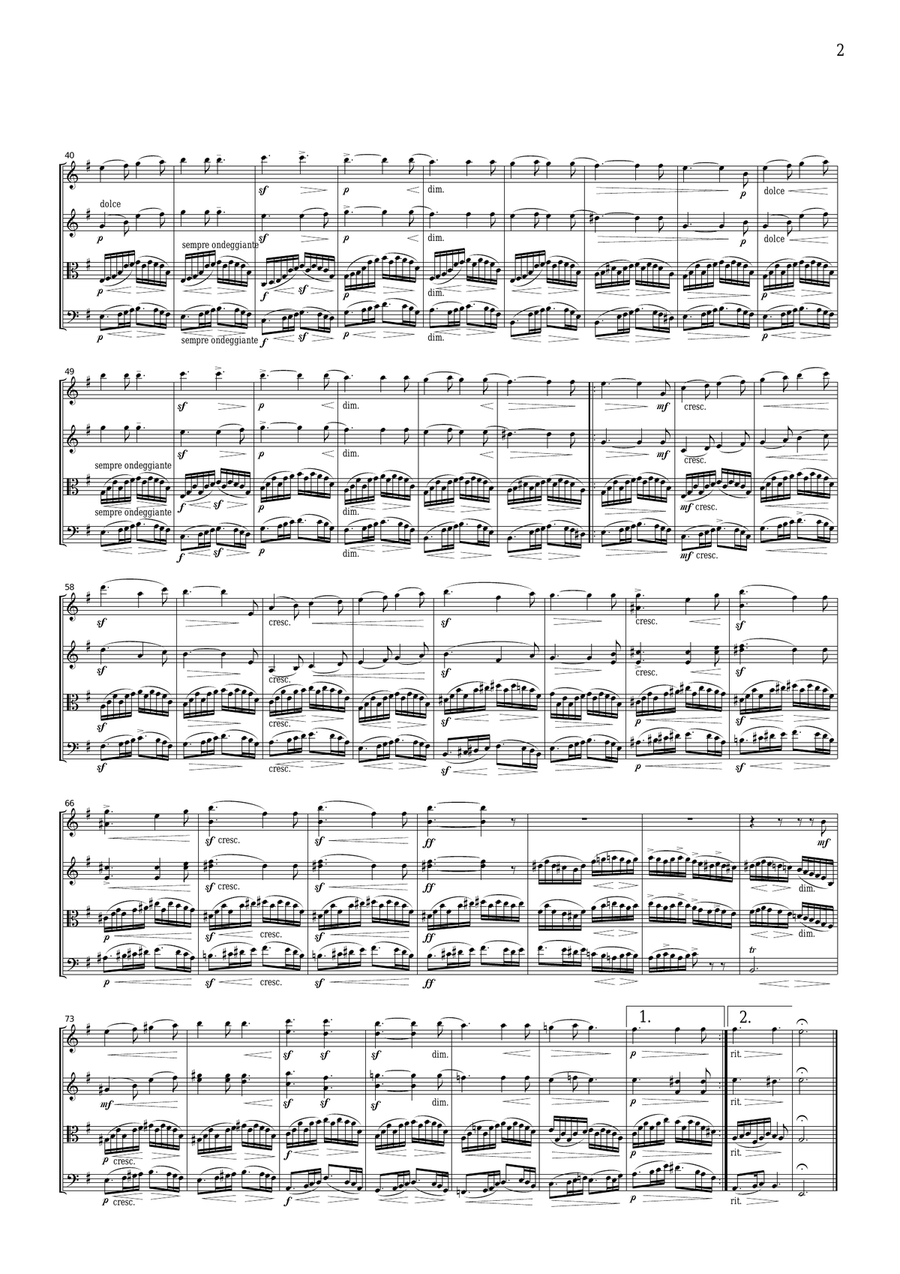 Smetana Die Quelle der Moldau, for string quartet, CS701