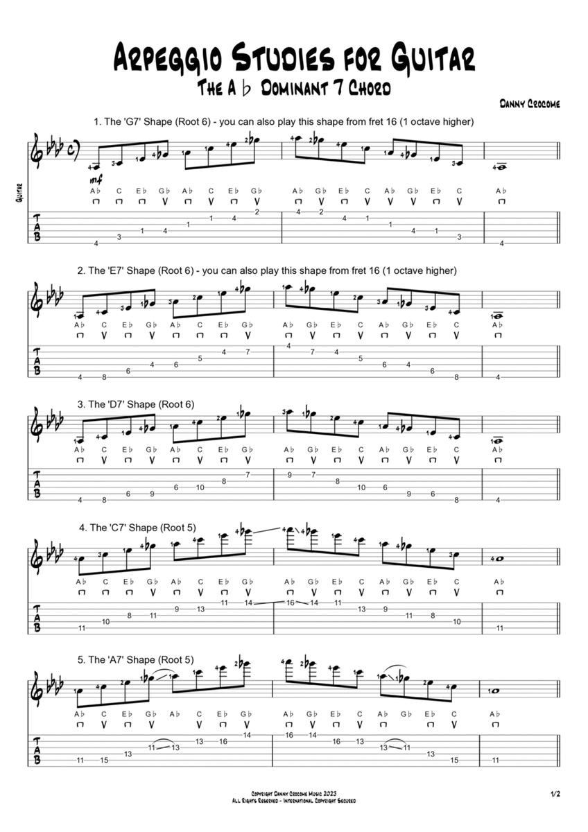 Arpeggio Studies for Guitar - The Ab Dominant 7 Chord image number null