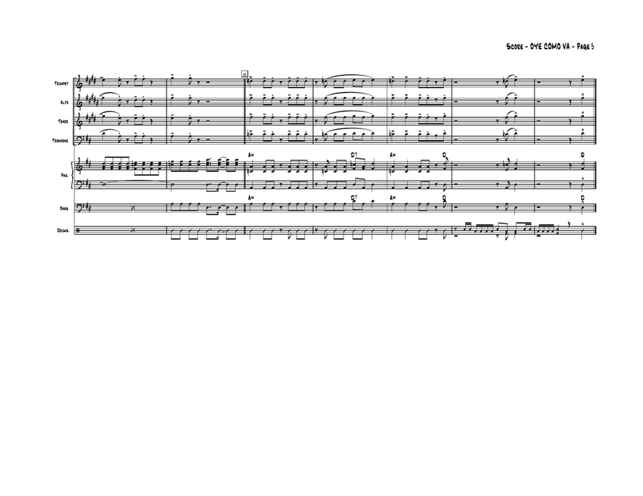 Oye Como Va Small Ensemble scores gallery preview page 5
