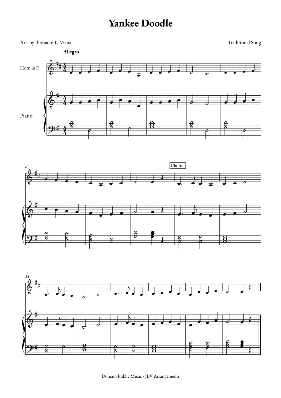 Yanke Doodle Piano scores gallery preview page 1