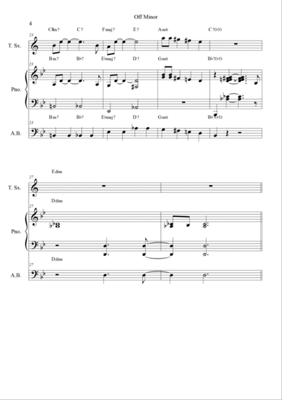 Off Minor Jazz Ensemble scores gallery preview page 4