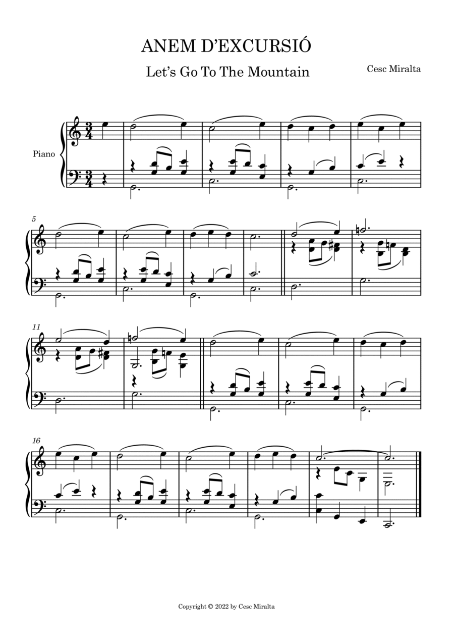 ANEM D'EXCURSIO Pno Solo ANEM D'EXCURSIO Pno Solo Piano Solo scores gallery preview page 1