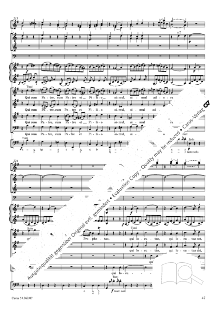 Missa longa in C major (Missa longa in C) 4-Part scores gallery preview page 48