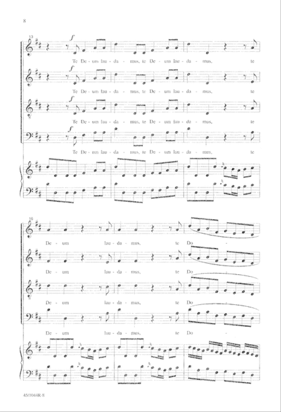 Te Deum Choral Score Te Deum Choral Score 4-Part scores gallery preview page 10