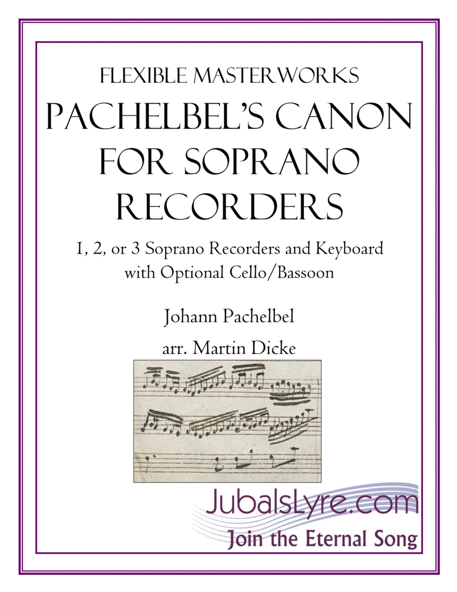 Canon (Soprano Recorder and Keyboard) Bassoon scores gallery preview page 1
